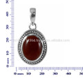 Joyería de plata pendiente de la piedra preciosa 925 del ónix rojo natural de la forma